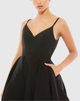 Black Low Back A-Line Party Dress